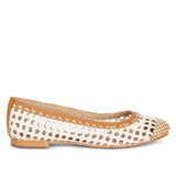 Saint Via Tan & Ivory  Handcrafted Woven Leather Pumps