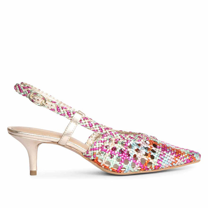 Saint Abril Rainbow Hand Woven Leather Pumps