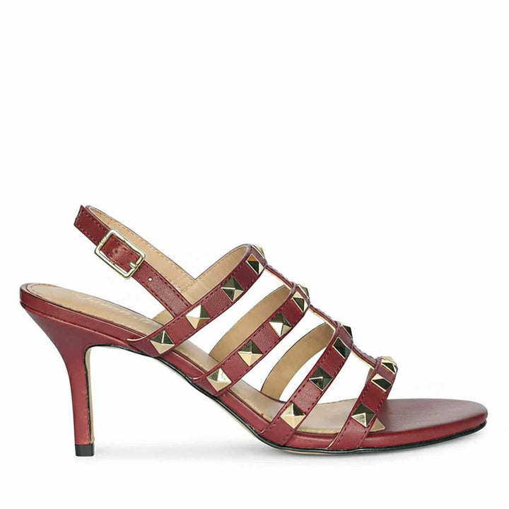 Saint Colette Rockstud Bordo Leather Stilettos