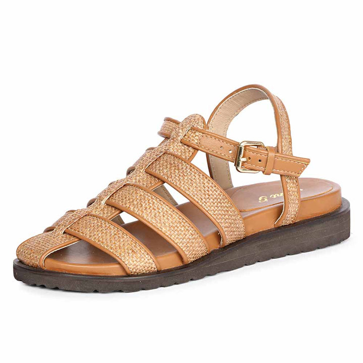 Saint Alta Khaki  Studded Strappy Sandals