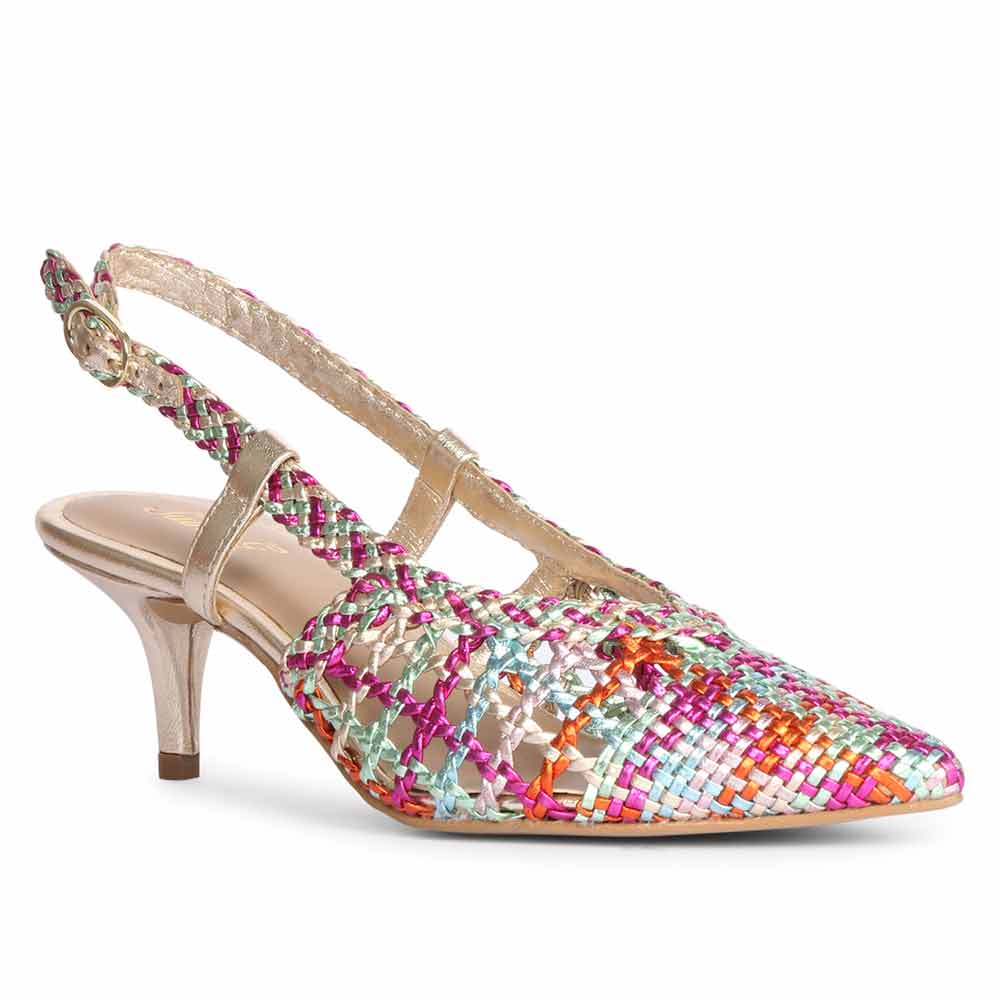 Saint Abril Rainbow Hand Woven Leather Pumps