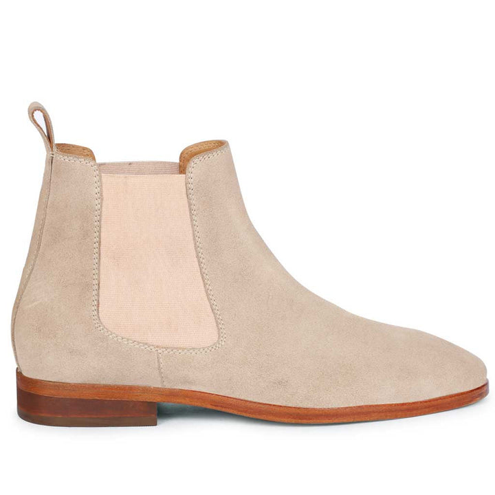 Saint Grimoald Beige Suede Chelsea boots