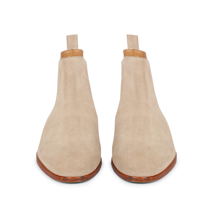 Saint Grimoald Beige Suede Chelsea boots