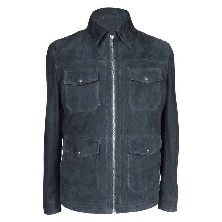 Saint Navy Leather Men's Jacket