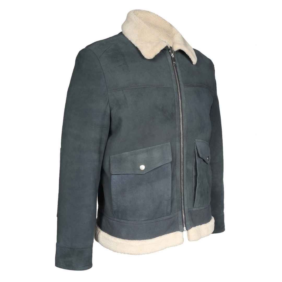 Saint Navy Men Leather Jacket