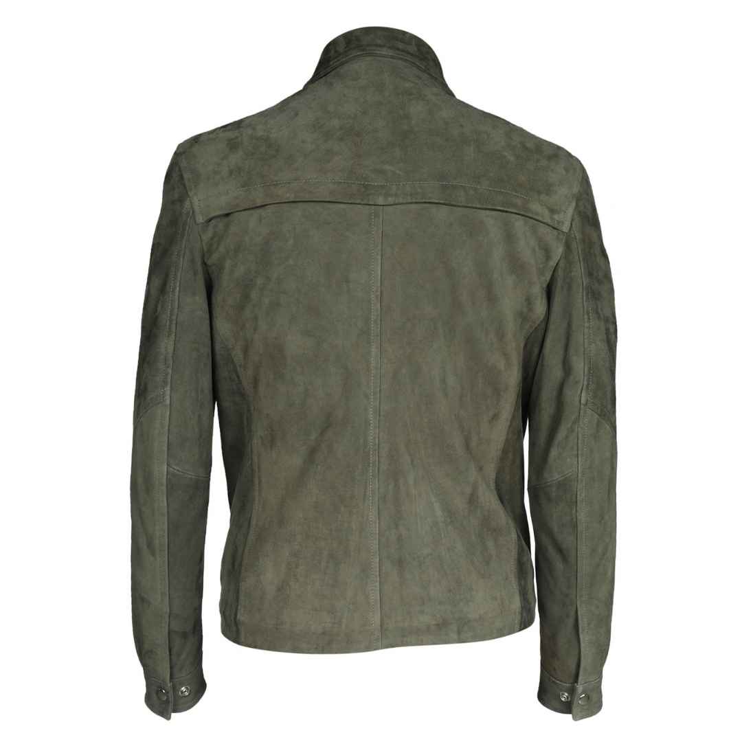Saint Men Olive Leather Jacket
