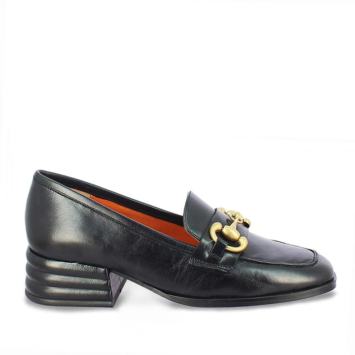 Saint Jenny Black Leather Handcrafted Moccasins