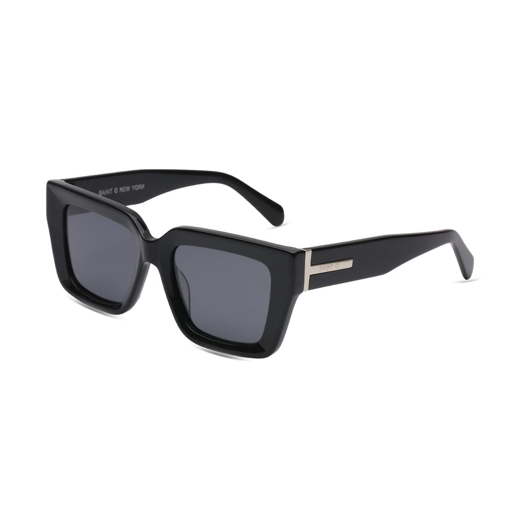 Obsidian Noir Black Sculpted Sunglasses – SaintG USA