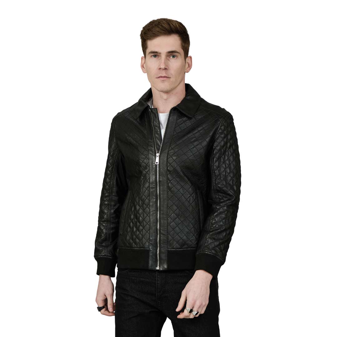 Saint Chevy Black Leather Men's Jackets