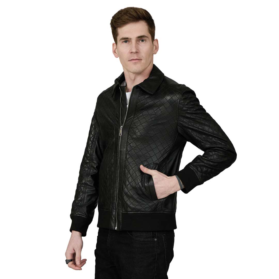 Saint Chevy Black Leather Men's Jackets