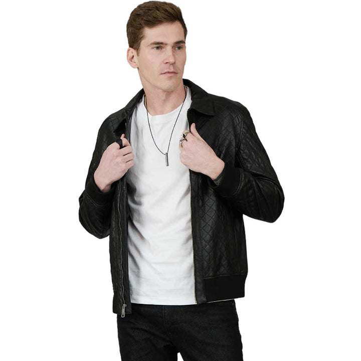 Saint Chevy Black Leather Men's Jackets