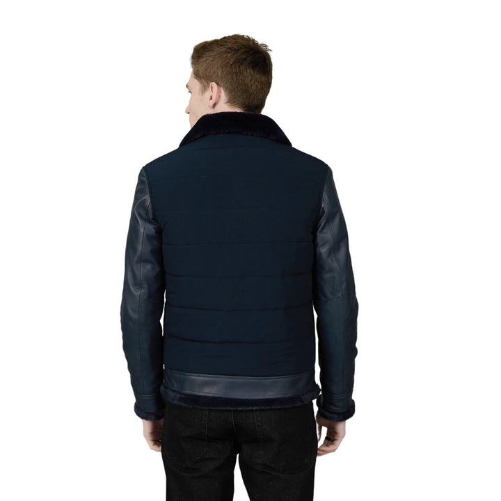 Saint Denis Blue Leather Men's Jackets