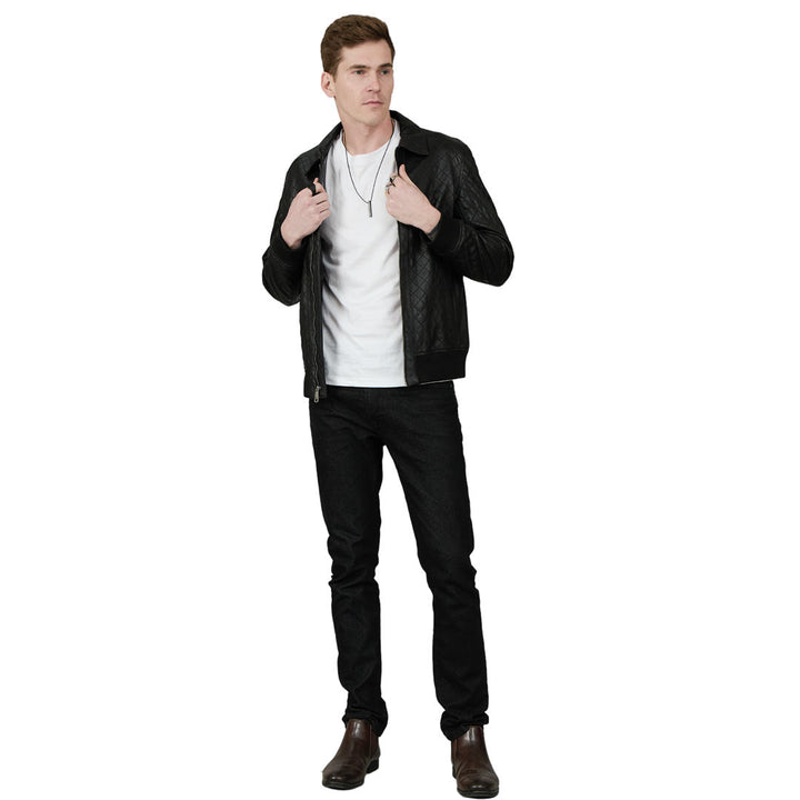 Saint Chevy Black Leather Men's Jackets