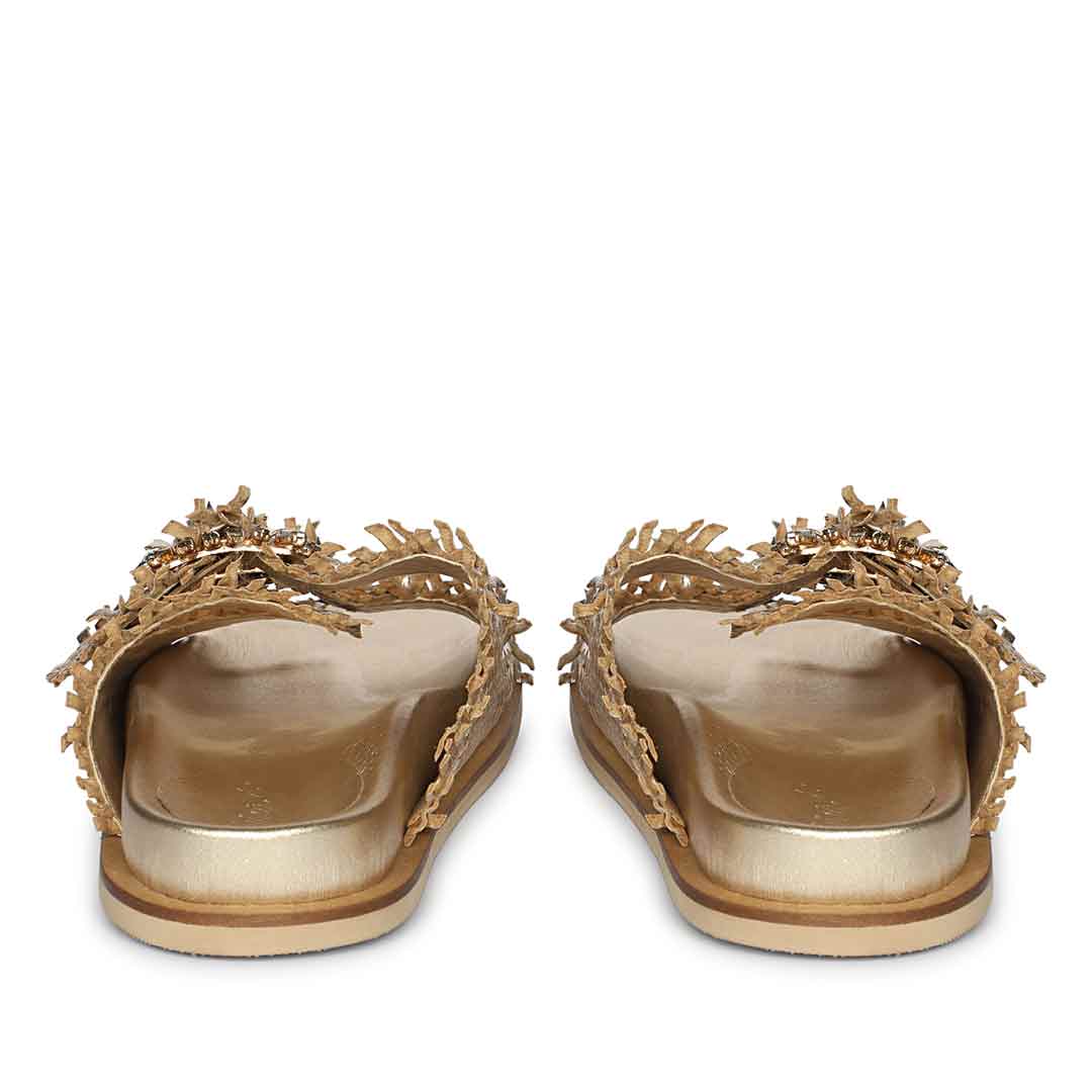 Saint Nuala Diamante Platin Woven Leather Sandals