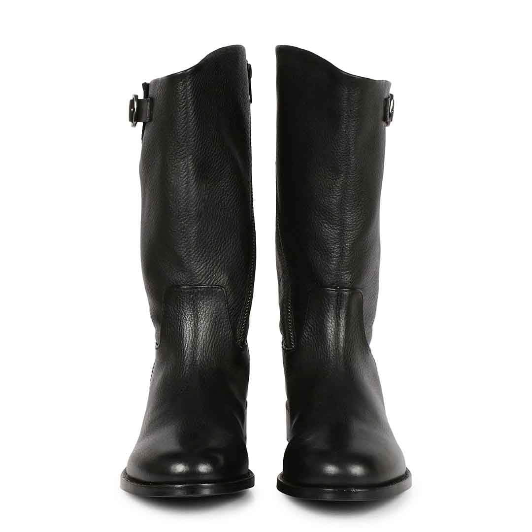 Saint Martina Black Leather Calf Boots - SaintG