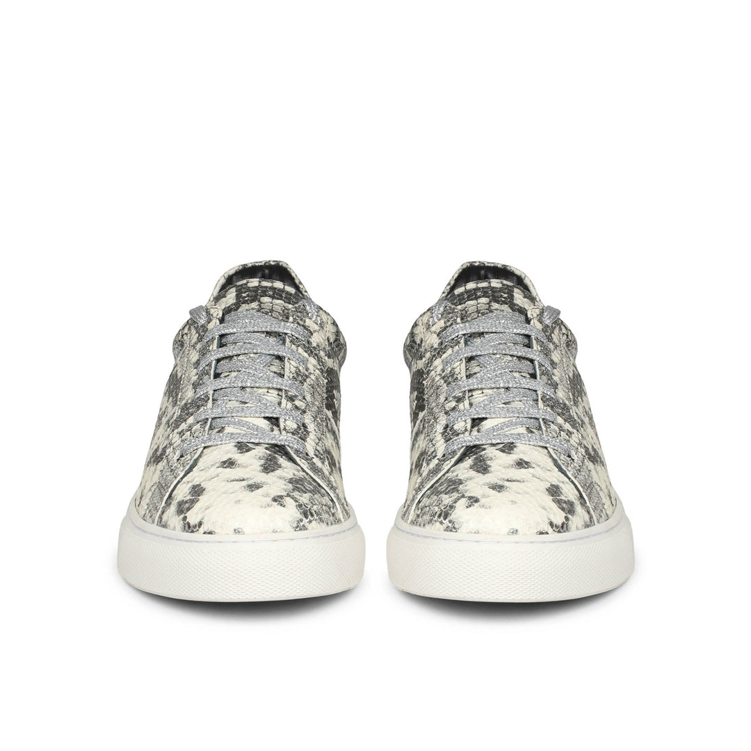 Grey Python Print Leather Sneakers - SaintG