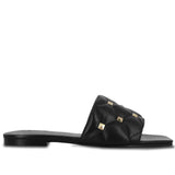 Saint Ludovica Black Handcrafted Leather Slides