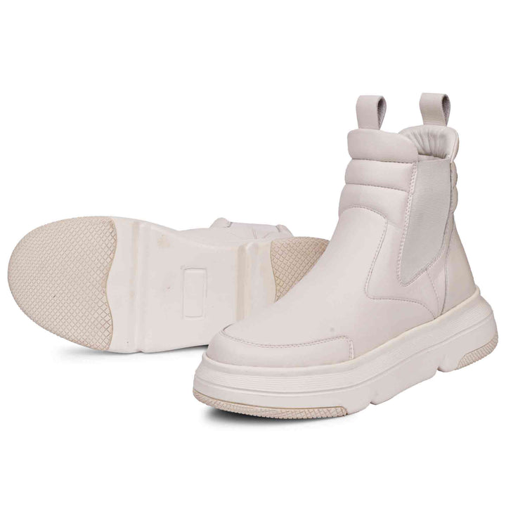 Sleek Saint Heather White Leather Sneakers - Timeless style meets comfort in these chic white leather sneakers for a modern, fashionable look