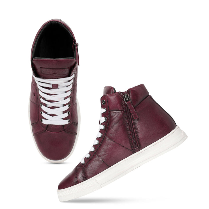 Saint Tesoro Burgundy Handcrafted Leather Sneakers