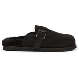 Saint Levy Fur Lining Black Leather Sandal