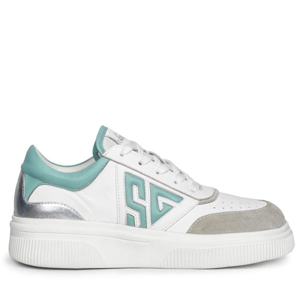 Saint Aloisia Mint Sneakers - Fashion-forward leather footwear for a fresh and modern vibe.