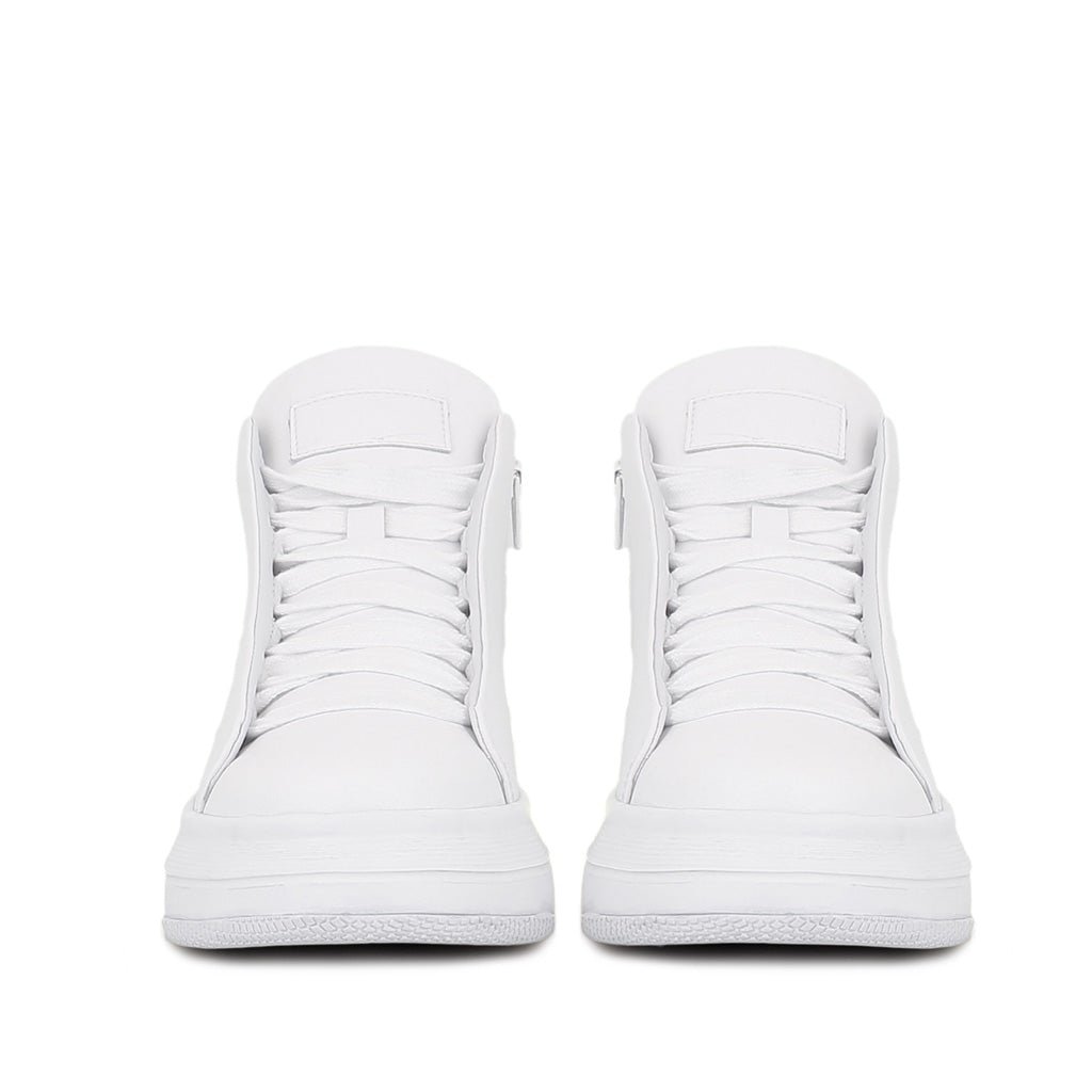 Dafne White Leather Handcrafted Sneakers