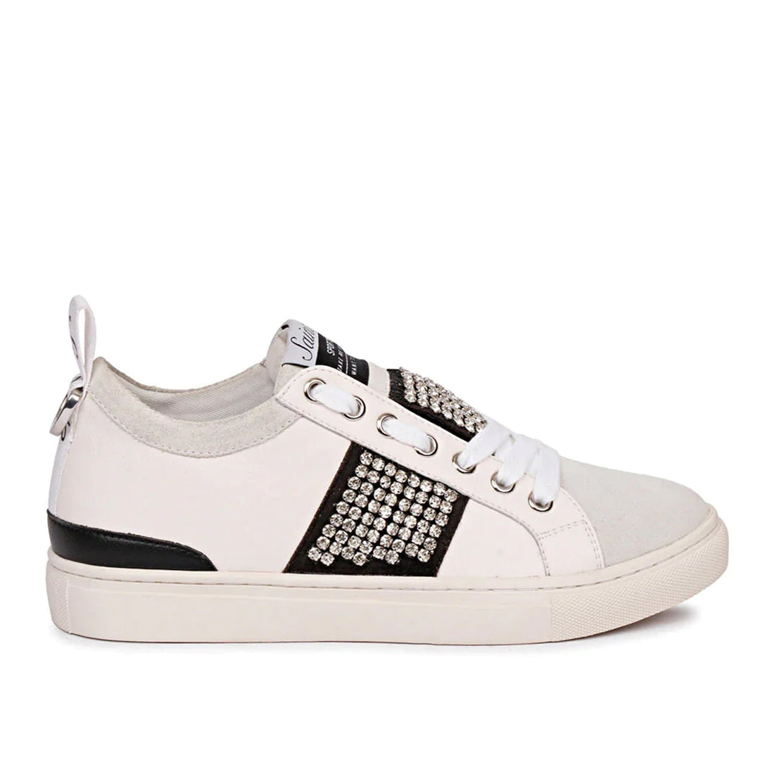 Saint Janet Off White Leather Sneakers - Stylish and comfortable footwear for a trendy look. Elevate your fashion with these chic off-white sneakers.