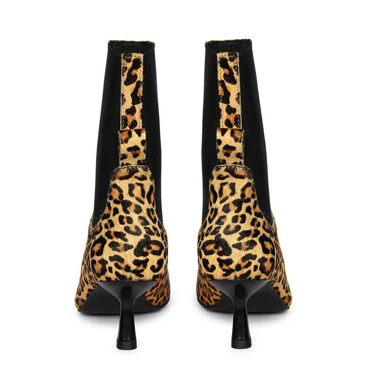 Saint Oriana Natural Pony Hair Print Leather Ankle Boots
