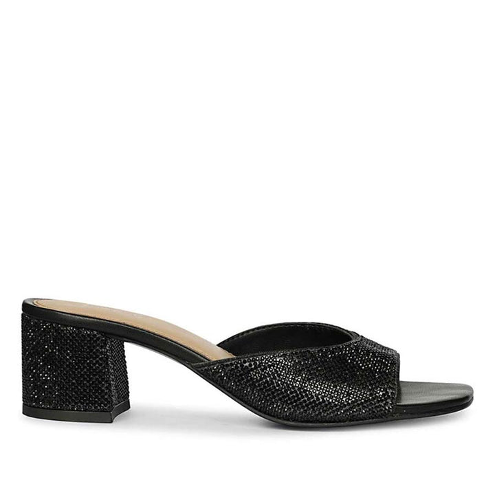 Saint Leslie Black Crystal Heels