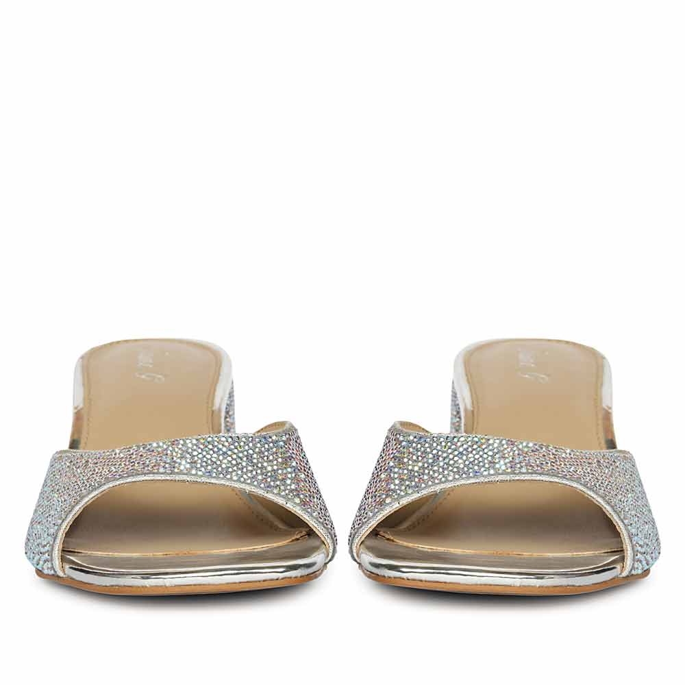 Saint Leslie Multi Crystal Silver Heels