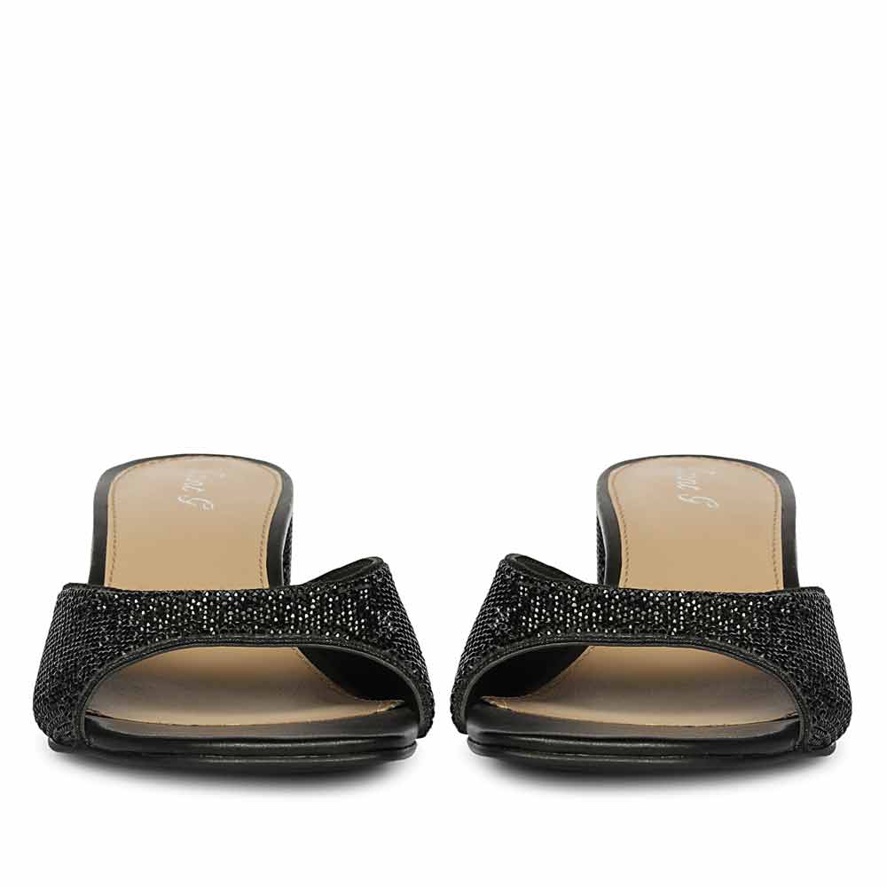 Saint Leslie Black Crystal Heels