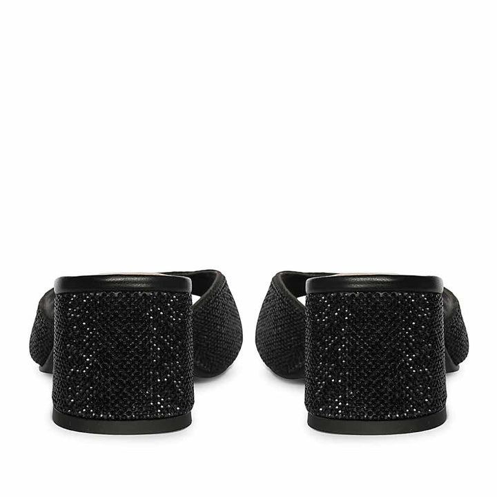 Saint Leslie Black Crystal Heels