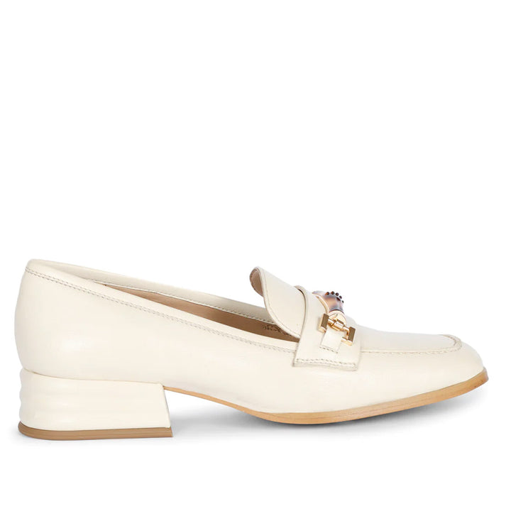 SAINT  JENAH LEATHER OFF WHITE HANDCRAFTED SHOES