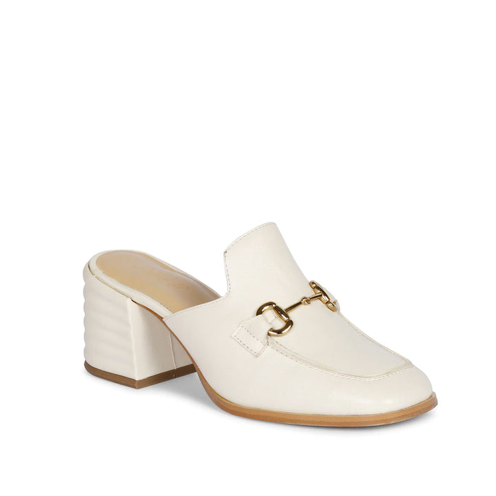 Saint Julia Off White Leather Mule