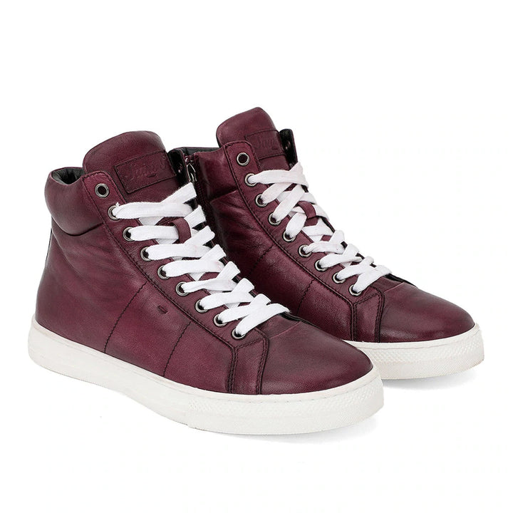 Saint Tesoro Burgundy Handcrafted Leather Sneakers