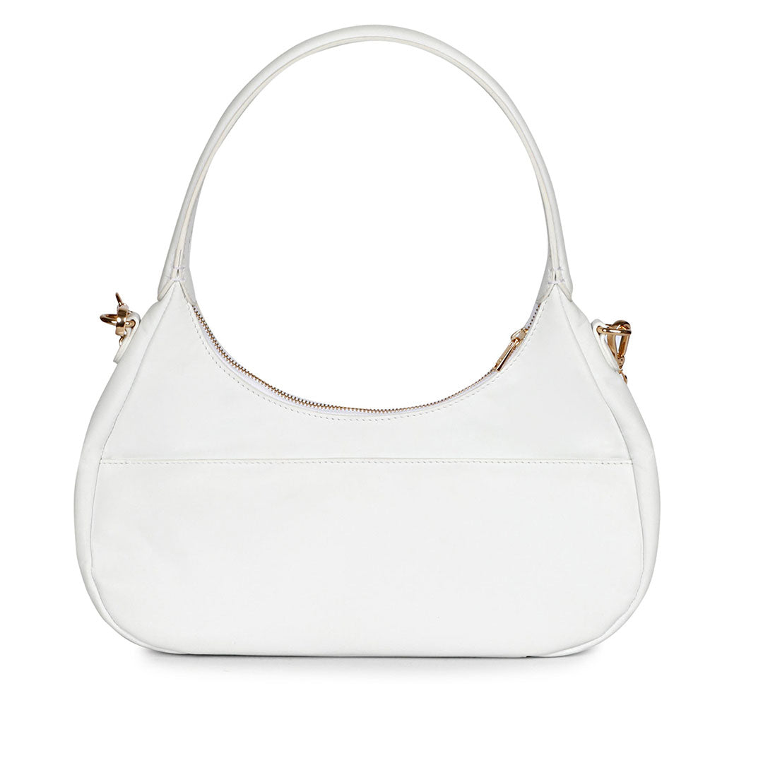 Tesorina White Hand Woven Leather Hobo Bags