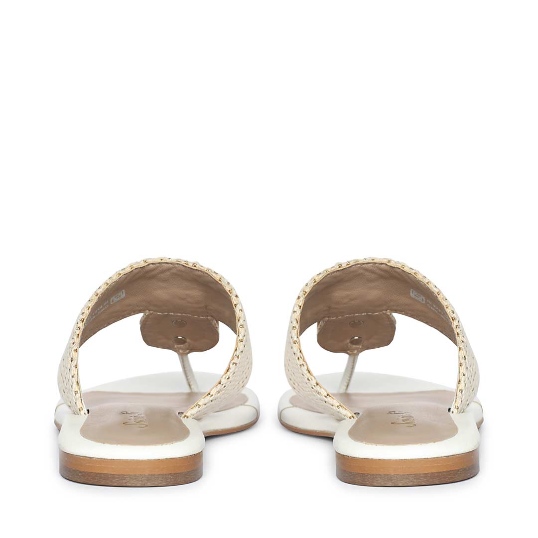 Jeweled White Flat Sandals Online