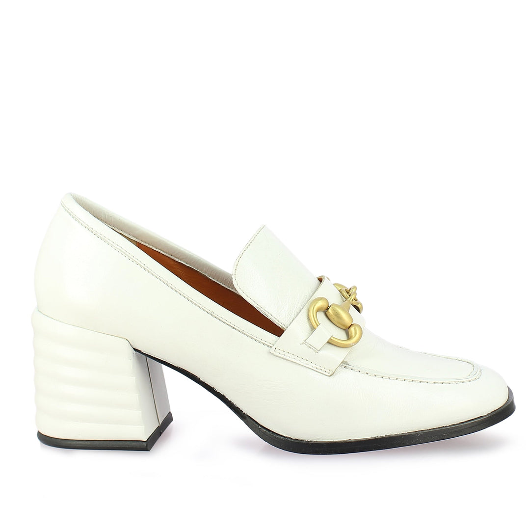 Valentina  White Leather Handcrafted Shoes