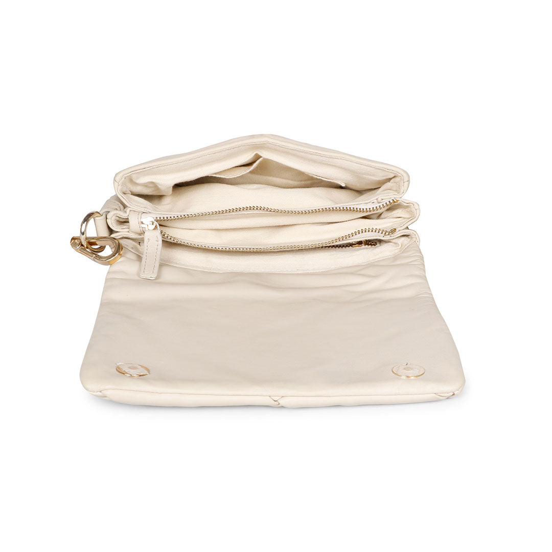 Kate Cream Leather Handcrafted Cross Body Sling Bags