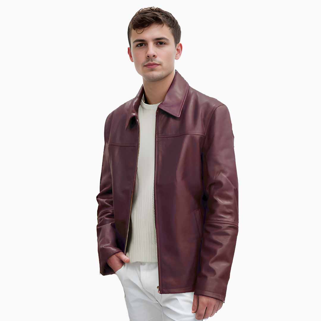 Saint Jory Chest Nut Leather Men's Jacket