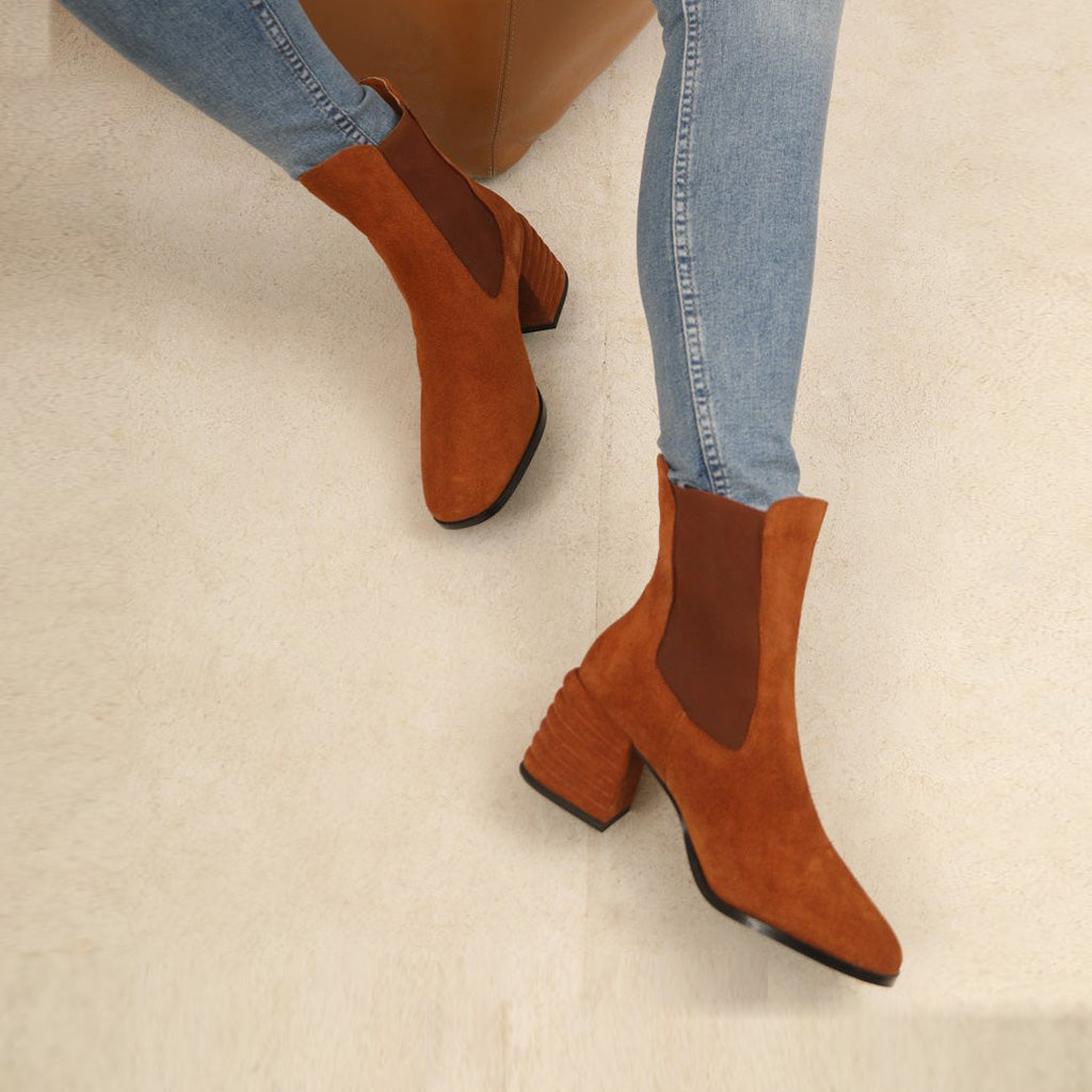 Cognac hotsell sock booties