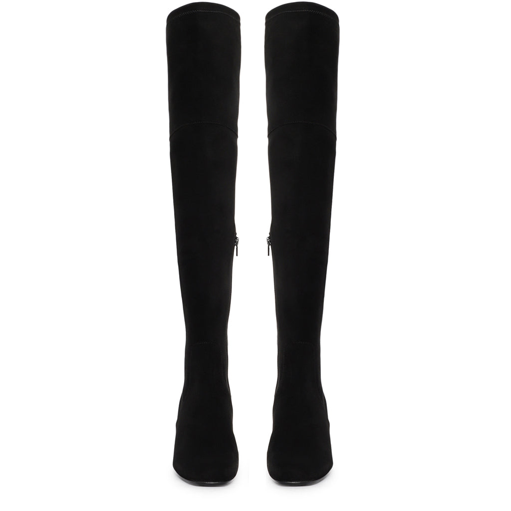 Saint Luisa Black Stretch Suede Above The Knee Boots 39 / Black Saint Luisa Black Stretch Suede Above The Knee Boots 39 / Black
