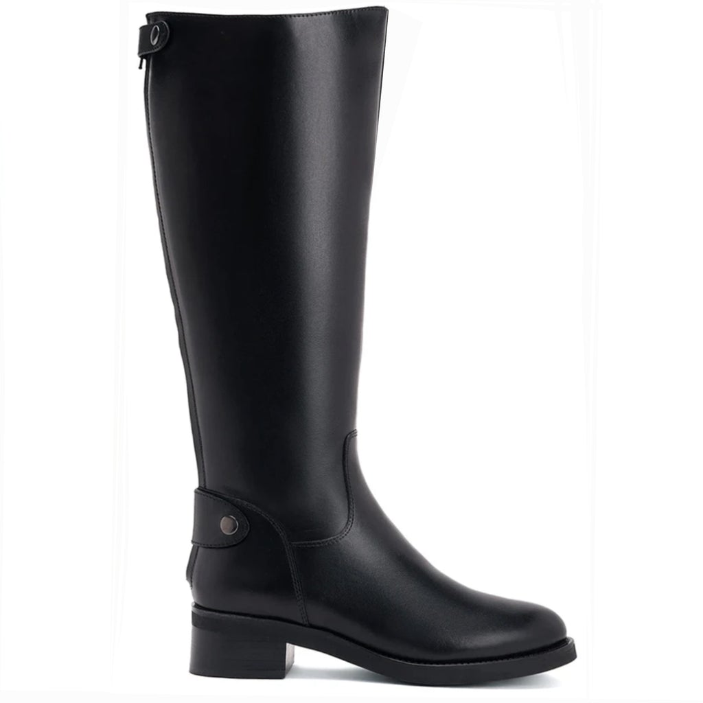 Saint Stella Black Leather Knee High Boots - SaintG US