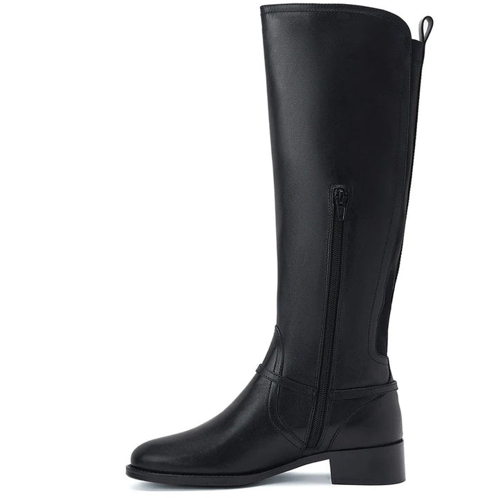 Saint Drusilla Black Leather Knee High Boots - SaintG