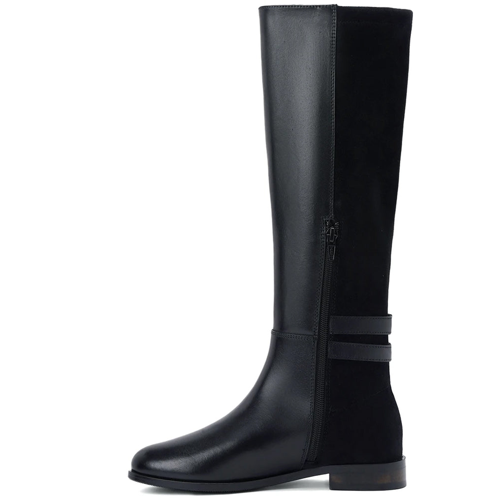 Saint Serafina Black Leather Knee High Boots - SaintG US