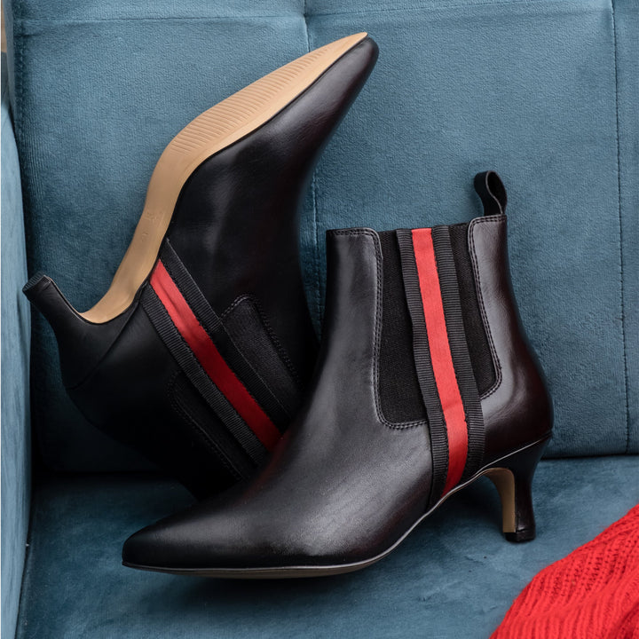 Saint Ashlyn Black Premium Leather Ankle Boots