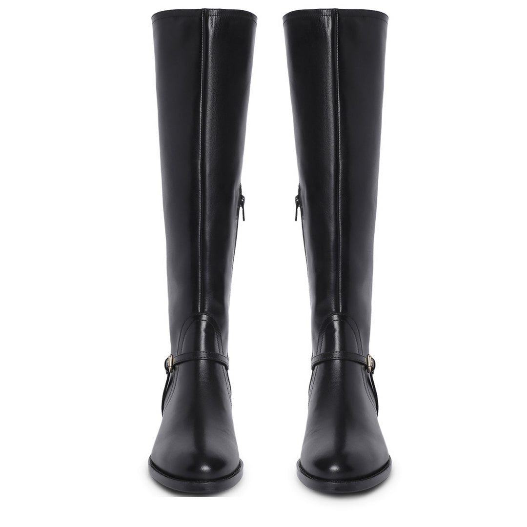 Saint Drusilla Black Leather Knee High Boots - SaintG