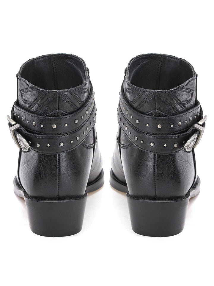 Saint Adrienne Black Leather Ankle Boot - SaintG