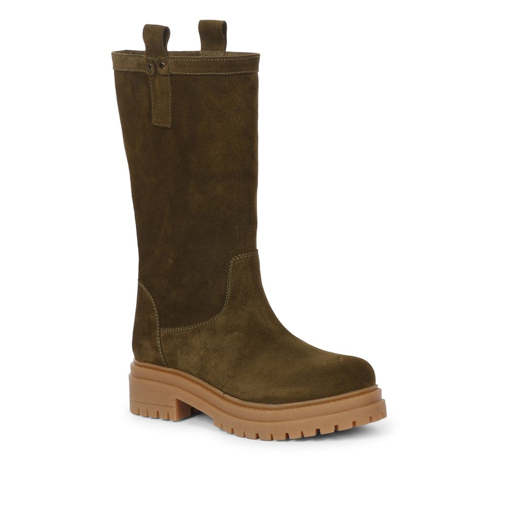 Alexandra Green Suede Pull On Boot