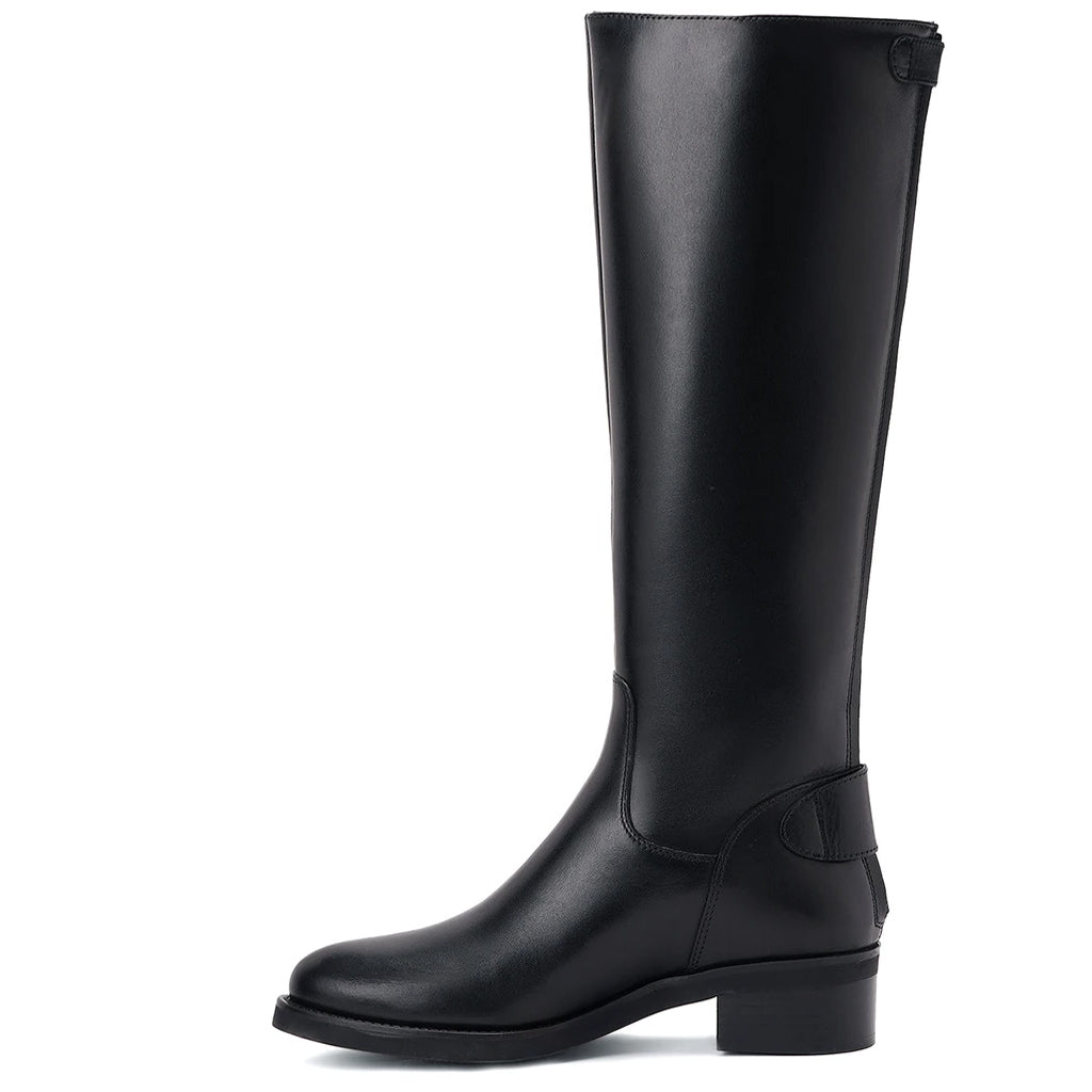 Saint Stella Black Leather Knee High Boots - SaintG